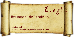 Brumecz Özséb névjegykártya